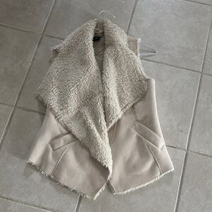 Women's Cream Suede Vest